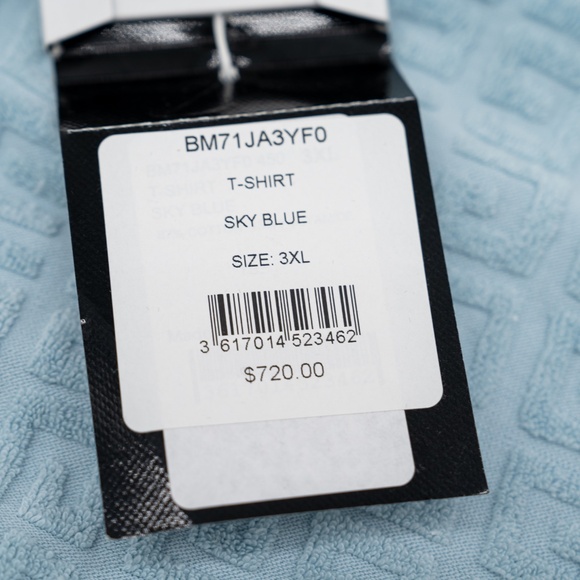 size 3XL Givenchy Terry 4G T-Shirt Blue Cotton Blend Jacquard - Picture 7 of 9